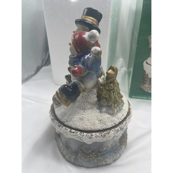 JCPenney Home Collection  SNOWMAN DECORATIVE MUSIC BOX MUSICAL  JINGLE BELLS - Picture 8 of 16